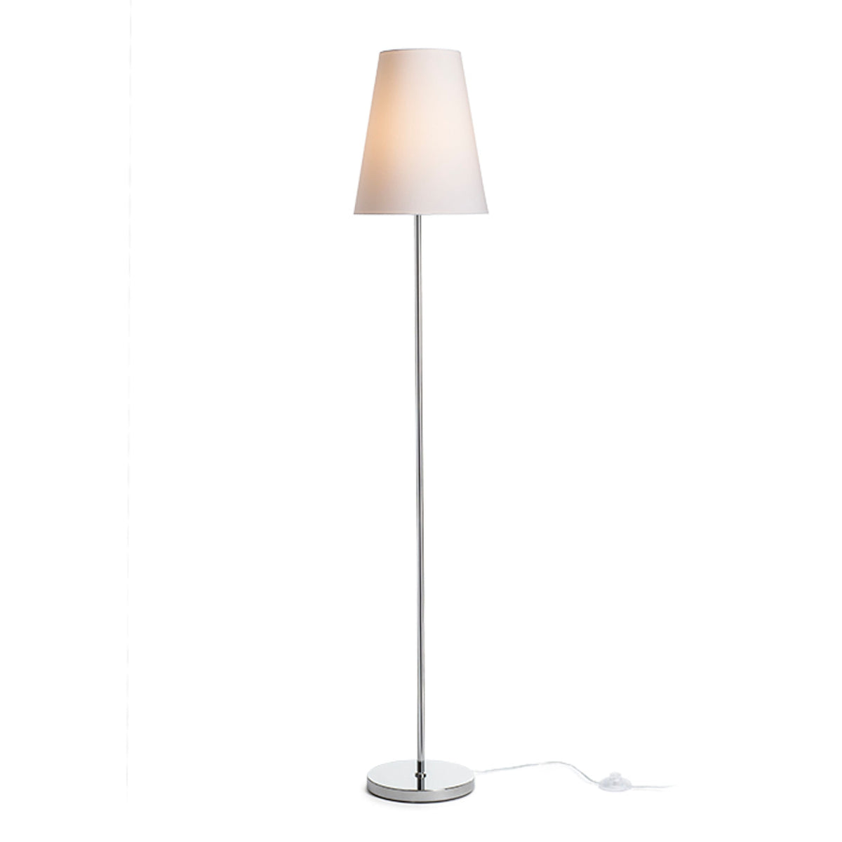 Stojací lampa NYC/CONNY 25, stínidlo Polycotton bílé, podstavec chrom, patice E27, 15 W – fotografie 2