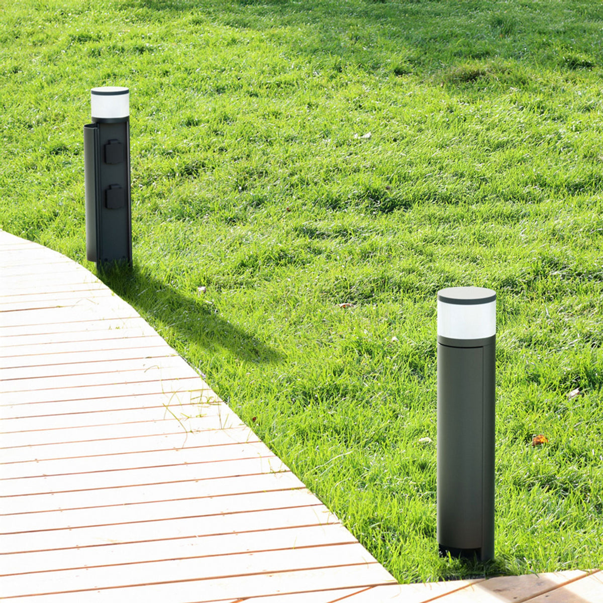 Stojací lampa JEAN 50 se zásuvkami, antracitová, patice G9, 5 W, IP54 – fotografie 7