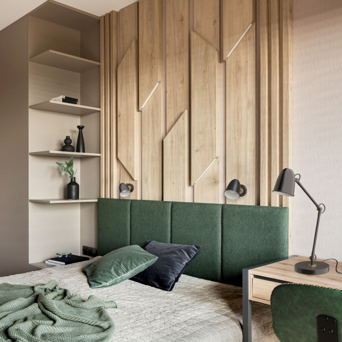 Stolní lampa DANNY, černá mosaz, patice E14, 5 W – fotografie 7