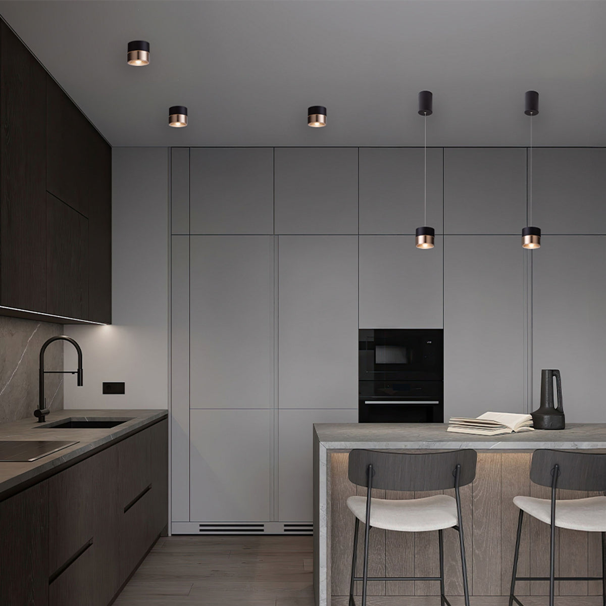 Stahovatelné závěsné LED svítidlo JUNIPER, černá/zlatá, 15 W, teplá bílá 3000 K – fotografie 7