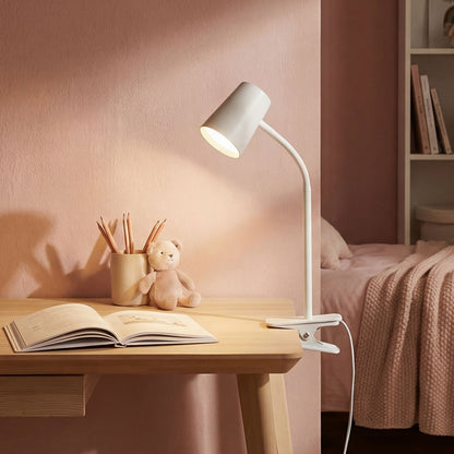 Stolní lampa VERINA na klipu, bílá, 4.5 W, teplá bílá 3000 K, stmívatelná – fotografie 5