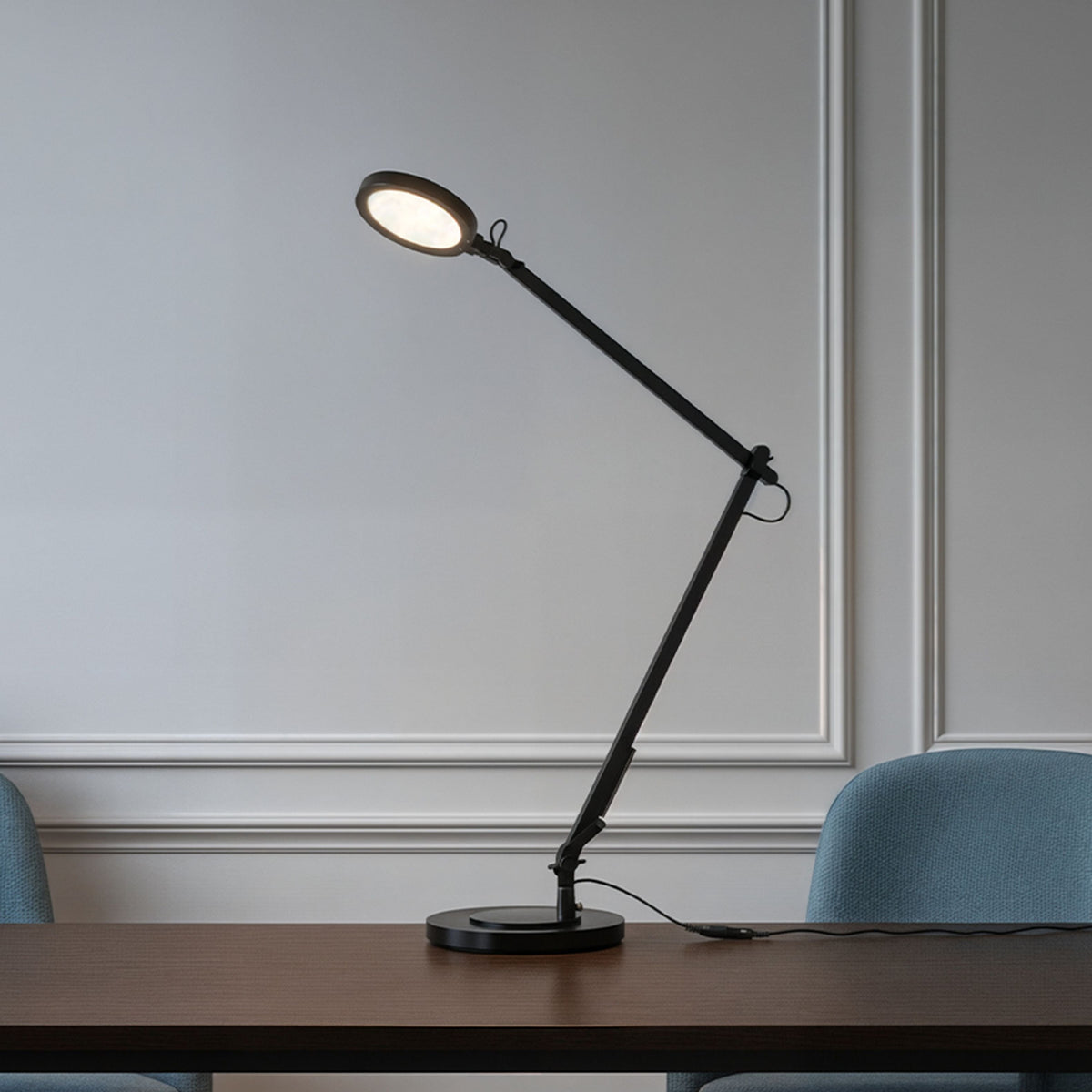 Stolní lampa EMA, černá, 10 W, teplá bílá 3000 K, stmívatelná – fotografie 10