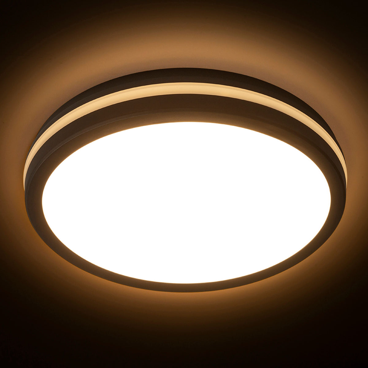 Venkovní přisazené stropní LED svítidlo SONO 40, černá/plast, 40 W, 3000/4000/6000 K, IP65 – fotografie 3
