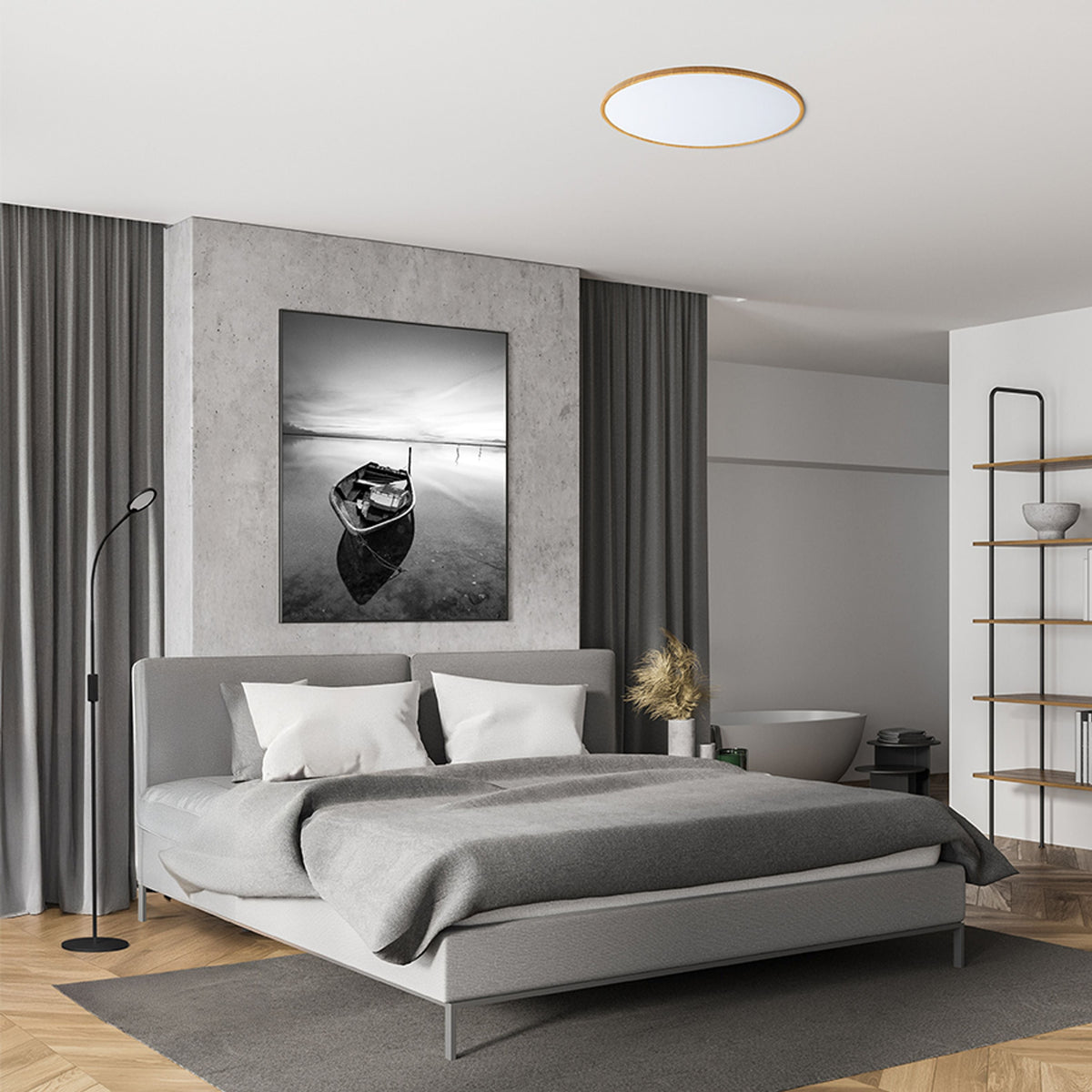Přisazené stropní LED svítidlo LANA 60, dekor buk/plast, 50 W, 3000/4000/6000 K – fotografie 4