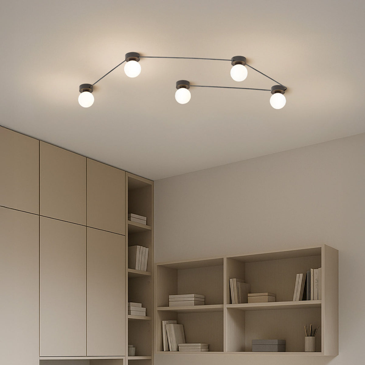 Stropní svítidlo VELA V, černá/opálové sklo, patice G9, 5× 6 W – fotografie 5