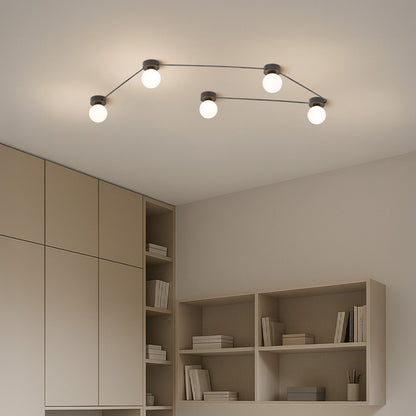 Stropní svítidlo VELA V, černá/opálové sklo, patice G9, 5× 6 W – fotografie 5