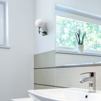 Koupelnové nástěnné svítidlo PEGGY, chrom/opálové sklo, patice G9, 6 W, IP44 – fotografie 8