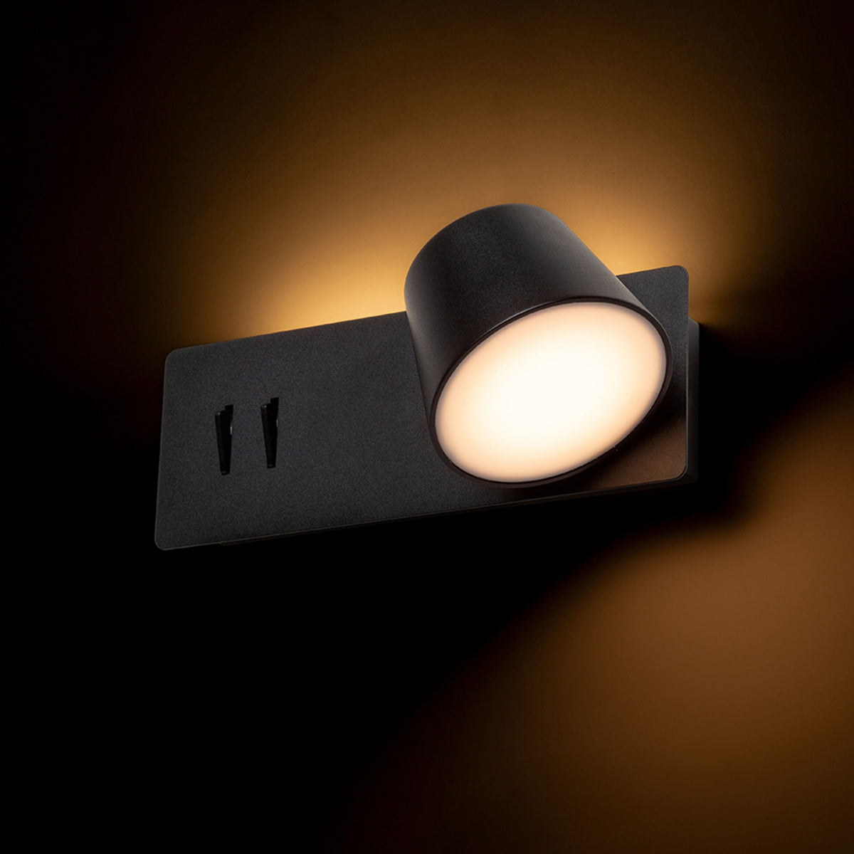 Nástěnné LED svítidlo AMADEUS s podsvícením, černé, 4 + 6 W, teplá bílá 3000 K – fotografie 3