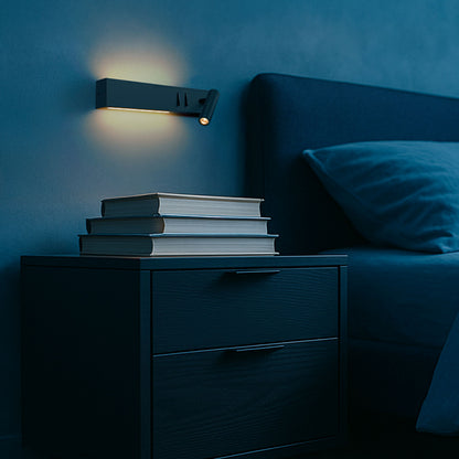 Nástěnné LED svítidlo ODEON s podsvícením, černé, 8 + 3 W, teplá bílá 3000 K – fotografie 8