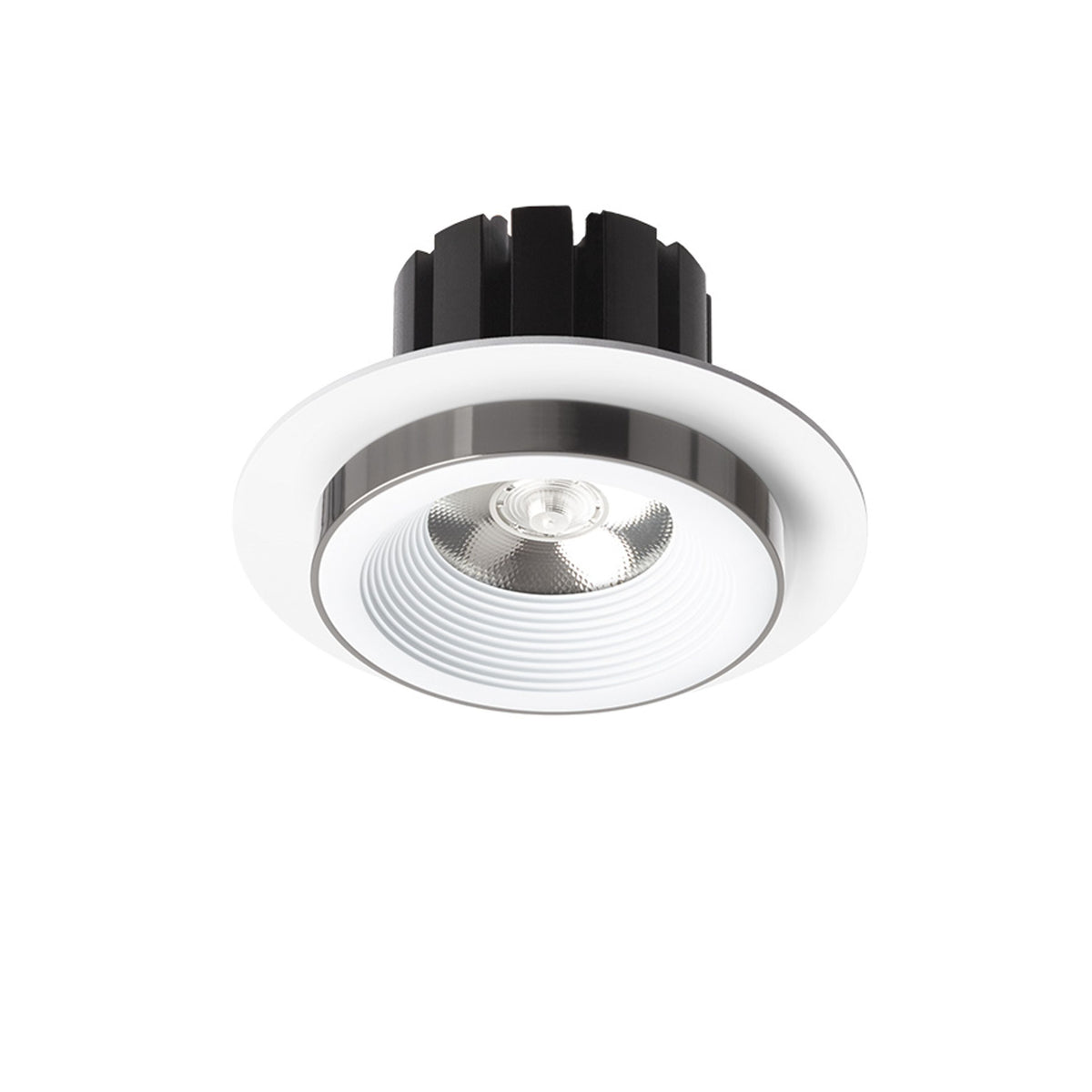 Zápustné LED svítidlo SHARM R I, bílá/černý chrom, 10 W, teplá bílá 3000 K – fotografie 2
