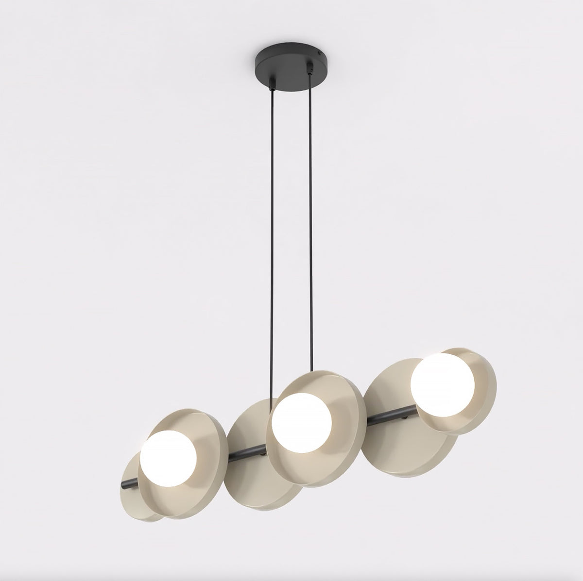 Závěsné svítidlo MODEL 6 – černé / moka, bílé sklo