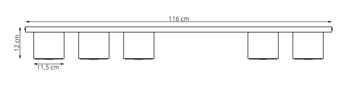 Stropní svítidlo NANO 5 – vínové