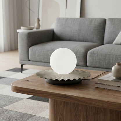Stolní lampa UMBRA LN1 – moka / černá, bílé sklo