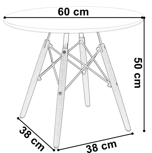 Kulatý stolek PARIS DTW 60 cm bílý