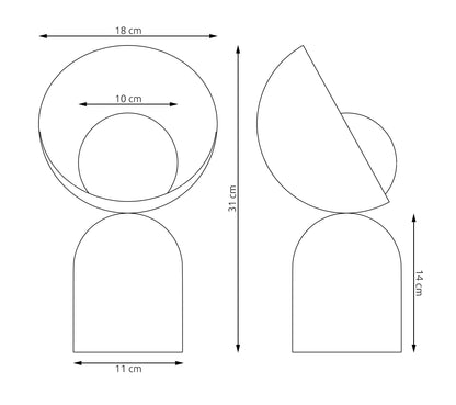 Stolní lampa BOTO LN1 – bílá, bílé sklo
