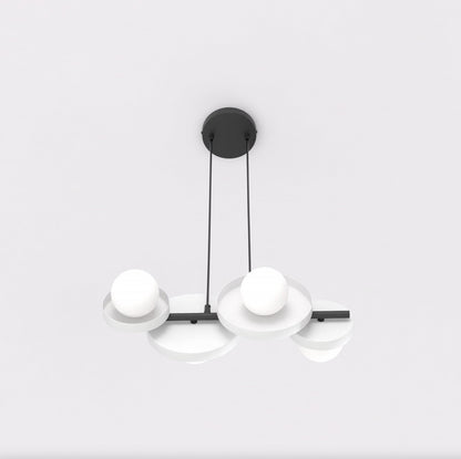 Závěsné svítidlo MODEL 4 – černé / bílé, bílé sklo