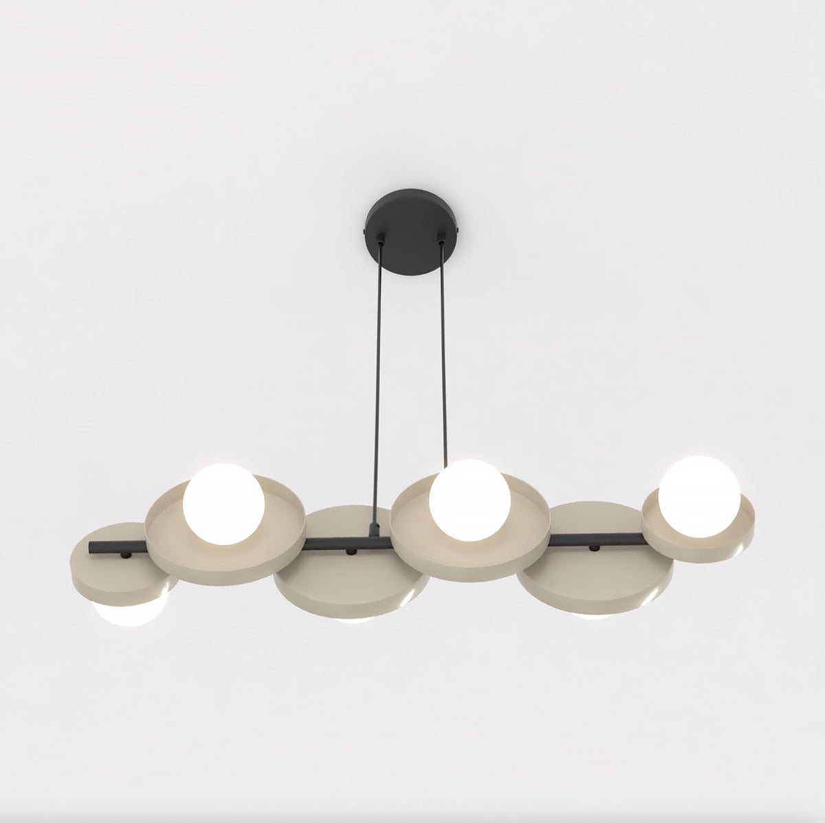 Závěsné svítidlo MODEL 6 – černé / moka, bílé sklo