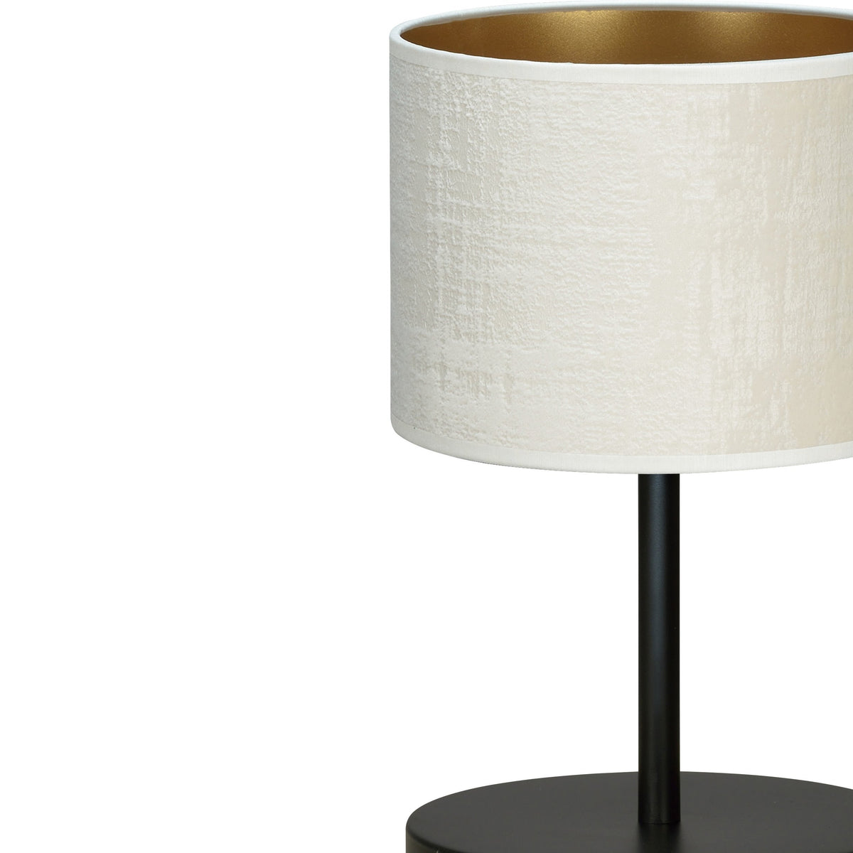 Stolní lampa HILDE LN1 – černá, bílé textilní stínidlo