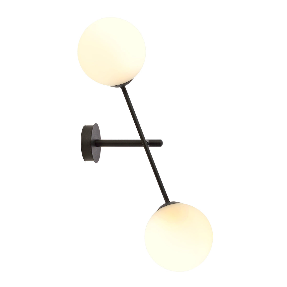 Nástěnné svítidlo LINEAR K2 – černé, opálové sklo