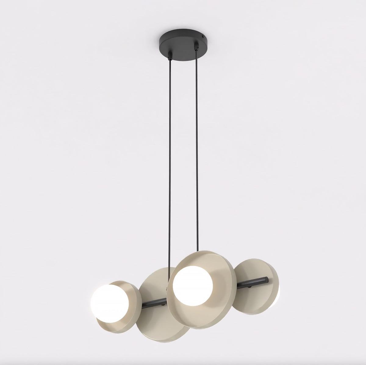 Závěsné svítidlo MODEL 4 – černé / moka, bílé sklo