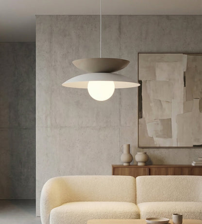 Závěsné svítidlo NAGOYA 1 – bílé / moka, bílé sklo
