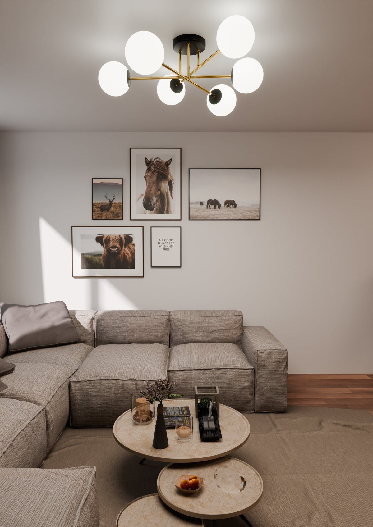 Stropní svítidlo MAGNUM 6 – černé, opálové sklo