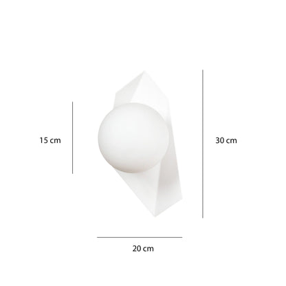 Nástěnné svítidlo DRIFTON K1 – bílé, bílé sklo