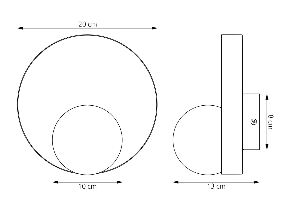 Nástěnné svítidlo KIDO K1 – bílé, bílé sklo