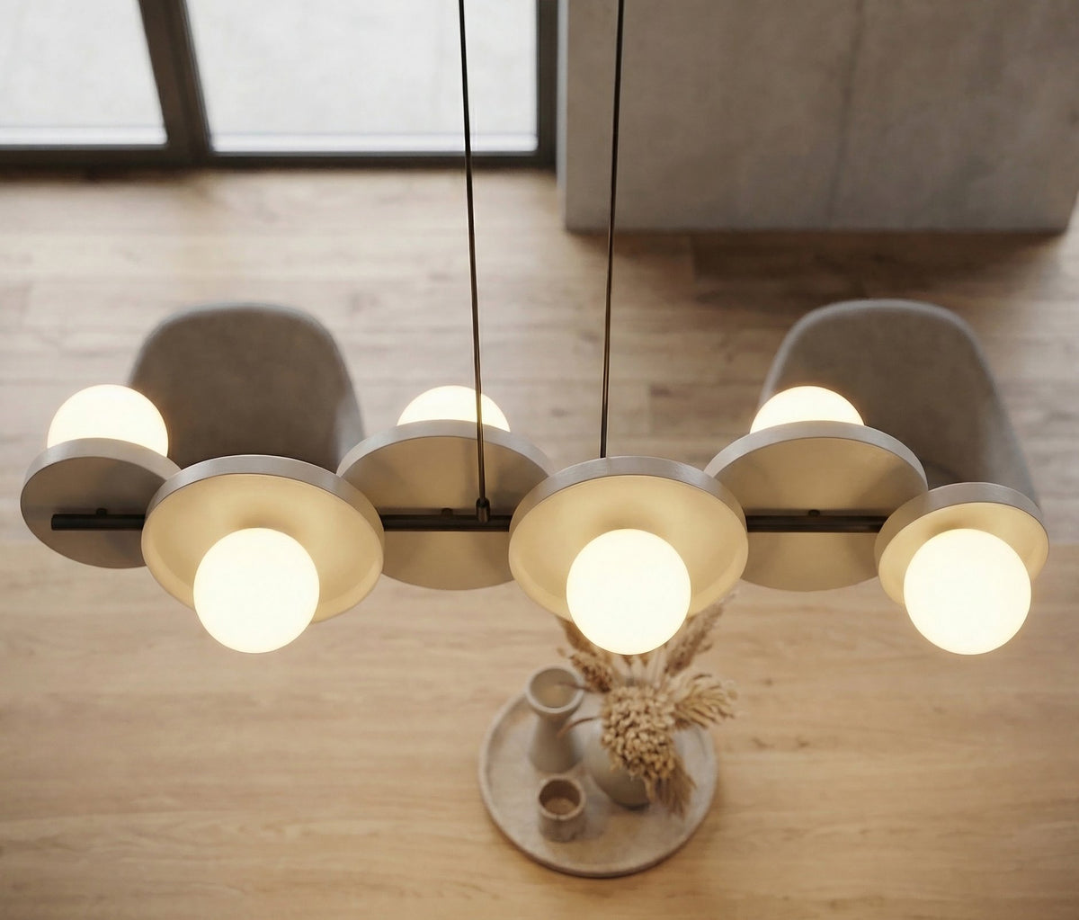 Závěsné svítidlo MODEL 6 – černé / moka, bílé sklo