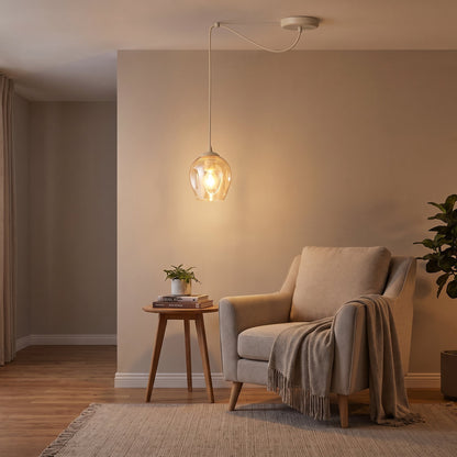 Závěsné svítidlo LEVEL 1 – v odstínu moka, jantarové sklo