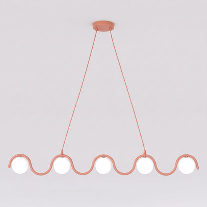 Závěsné svítidlo SINUS 5 – korálové, bílé sklo